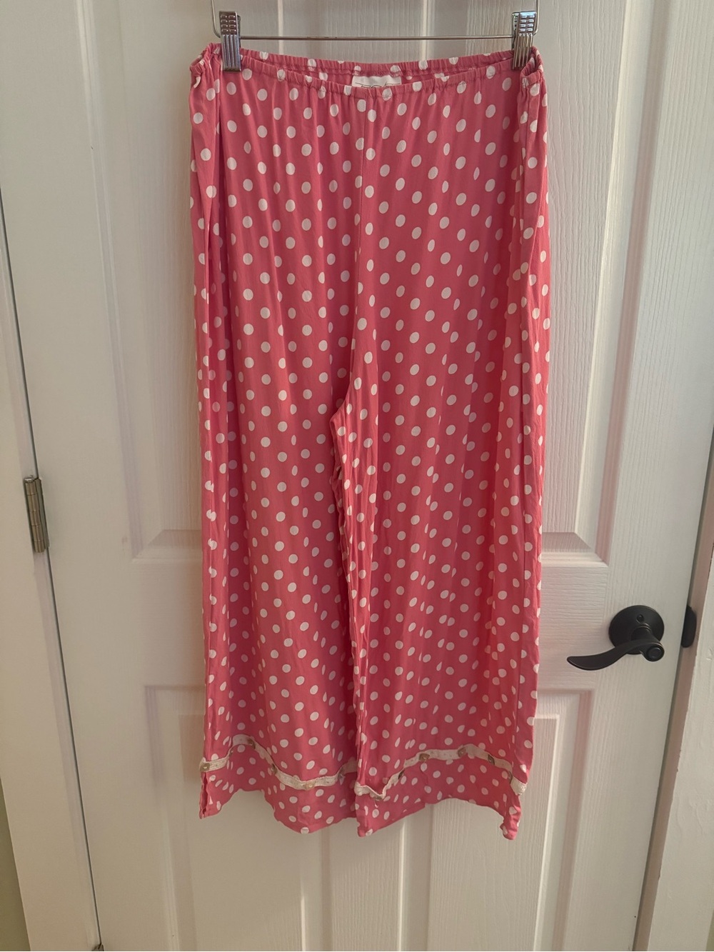 Zoe Pink Polka Dot Wide Leg Cropped Pants